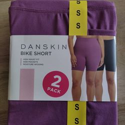 DANSKIN BIKE SHORTS - WOMEN's 2-PACK (BRAND NEW