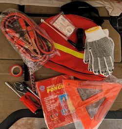 Brand New 63-Piece Emergency Auto Kit with Bag