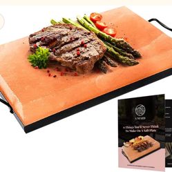 🧂 Himalayan Salt Block + Iron Stand – NEW & Ready to Grill or Serve!