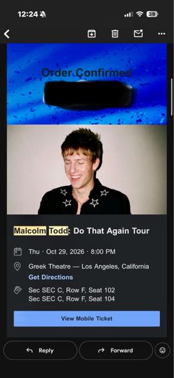 Malcolm Todd Do That Again Tour Tickets x2