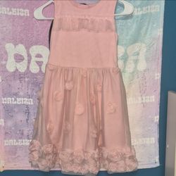 Girls Pink Floral Tulle Dress