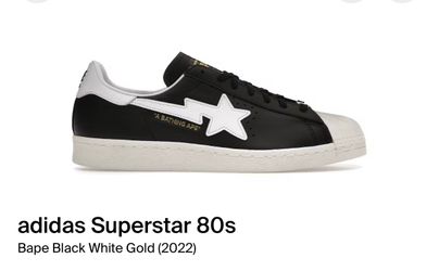 Addias bapestar superstar Dead stock size 12