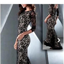 Venus Couture Black Lace Mermaid/Fishtail Gown/Dress
