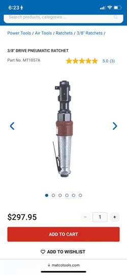 Matco 3/8 pneumatic air ratchet