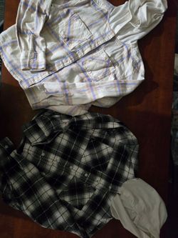 Girls flannel cropped shirts size xl 14-16