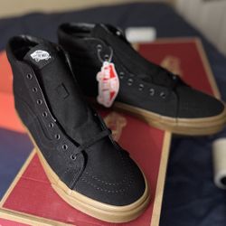 Brand New Sk8 Hi Vans Black With Gum Sole 