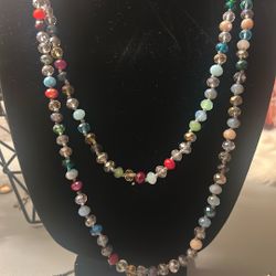 Beaded long necklace