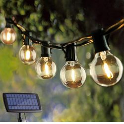 New in box Solar Outdoor String Lights 25Ft Globe Patio Lighting G40 LED Bulbs UL Listed for Outside Yard Gazebo Party Wedding Porch Garden Bistro Per