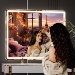 Vanity Mirror with Lights and Bluetooth Speaker, 40"" x 32""
