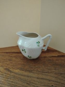 Belleek Harp Shamrock Creamer-made In Ireland