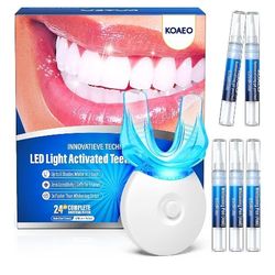 Teeth Whitening Kit - 3 Teeth Whitening Pens + 2 Desensitizing Pens - LED Light - 35% Carbamide Peroxide - Safe & Dentist-Recommended - Fast 7-Day Vis