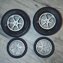 1/10 Aluminum Rims Tires Drag Slash Proline LOSI 