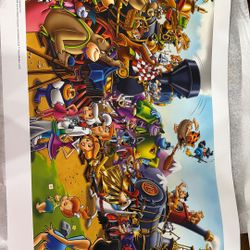 Brand New Hanna Barbera 36 1/2 By 22 1/4 Lithograph! 