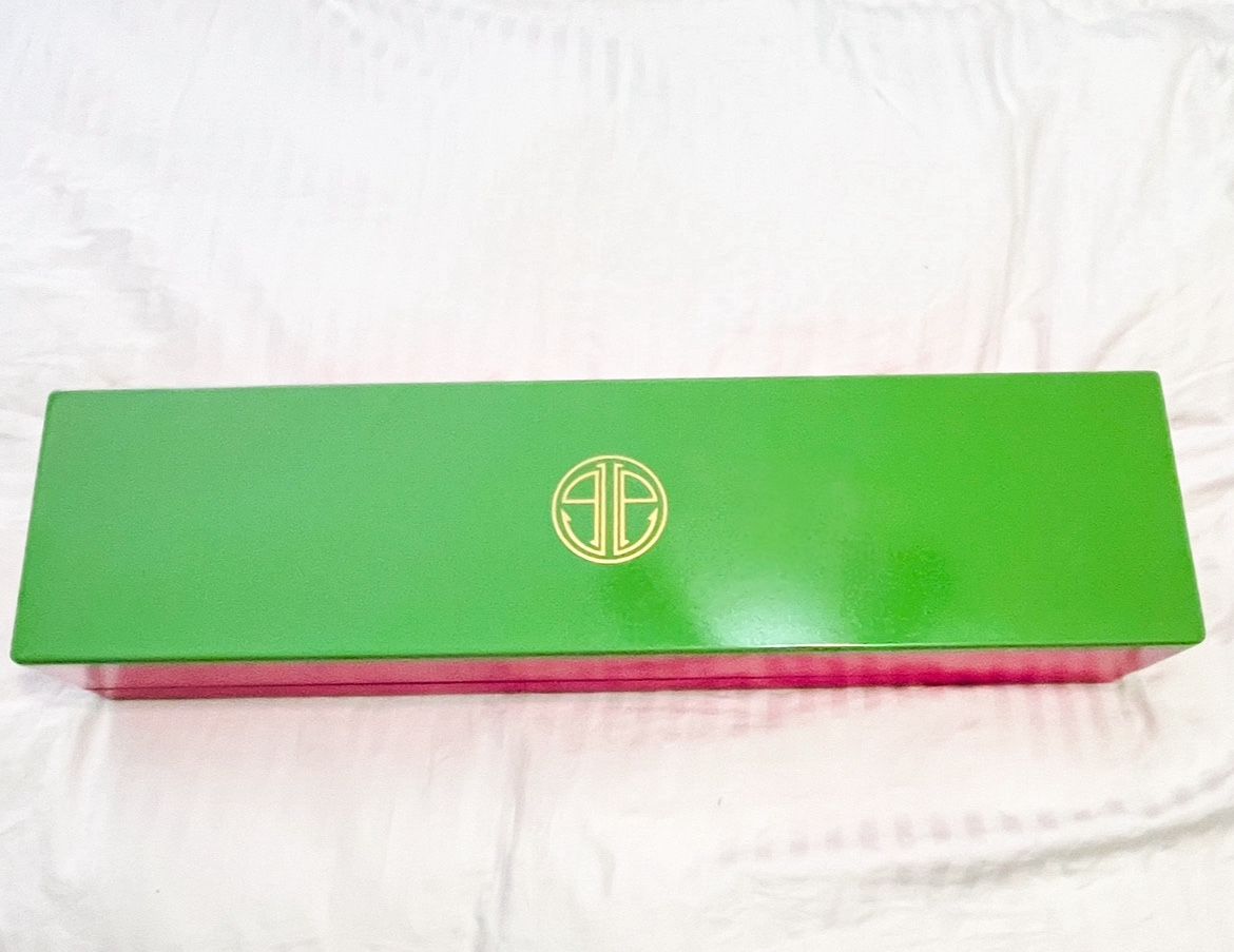Vintage Lilly Pulitzer Wood Box Pink & Green Box Rare Collectible