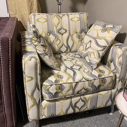 Gray Fabric W/  Yellow Chair