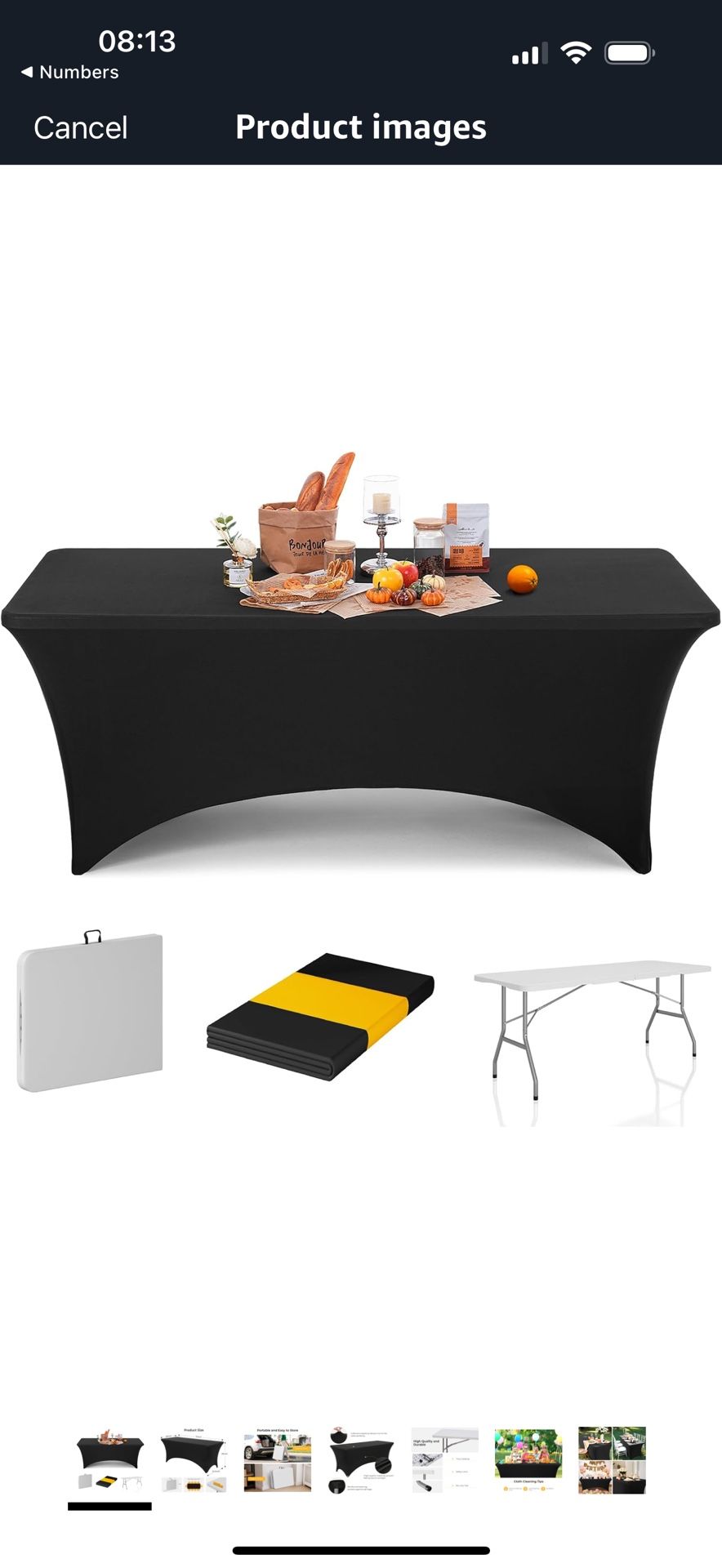 6ft Folding Table w/ Black Tablecloth – Foldable, Sturdy & Portable (Open Box)