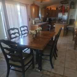 6 Chair Solid  Clean Dining  Tabke 