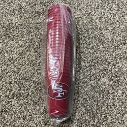 San Francisco 49ers sleeve of 25 plastic cups NEW