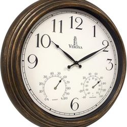 ⏰ Large Outdoor Waterproof Clock with Thermometer & Humidity 