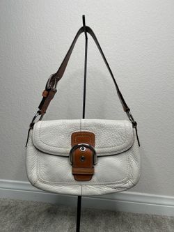 Coach white/tan soho leather shoulder bag!