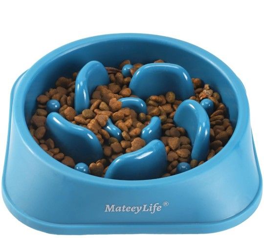 MateeyLife Slow Feeder Dog Bowl, Anti-Choking Puzzle Dog Food Bowl, Anti-Slip Interactive Dog Feeding Bowl Slow Down Eating, Bloat Stop Maze