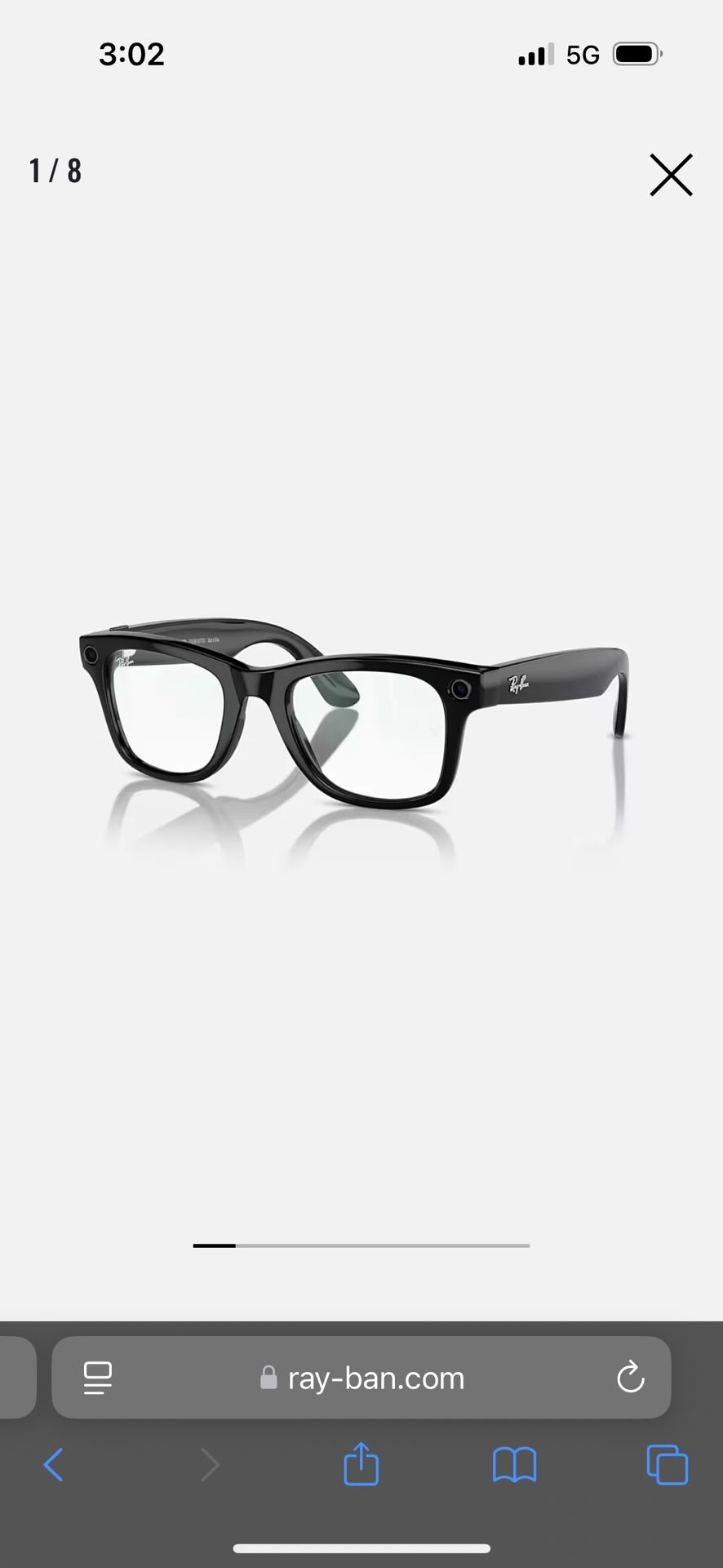 Ray ban meta wayfarer clear lens glasses