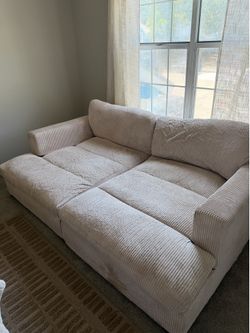 Beige Oversized Sleeper Sofa