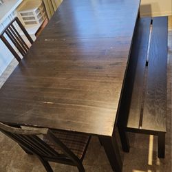 Dining Table, w/ Bench & 3 Chairs
