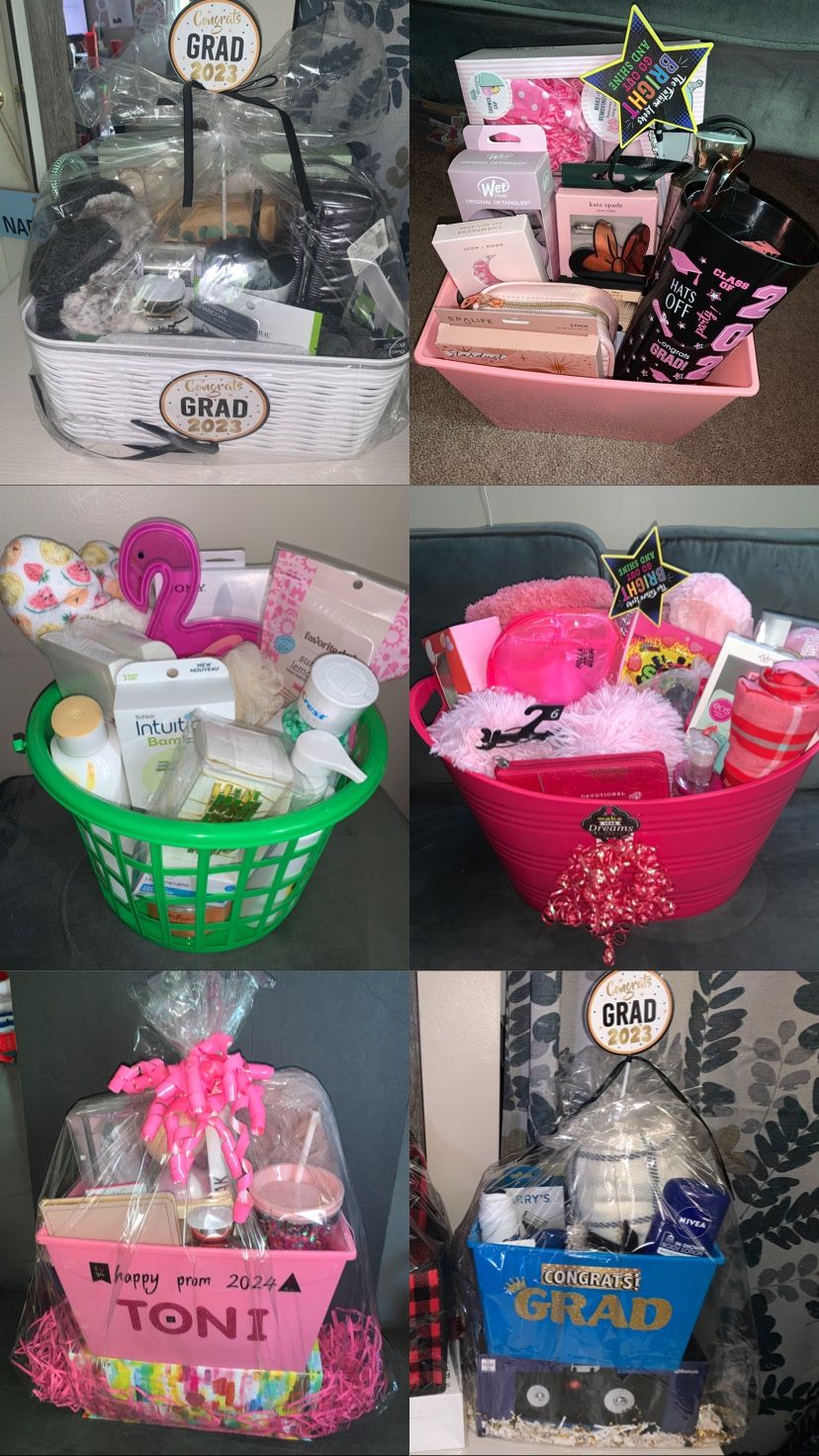 Customer Made 2 Order Graduation/ Prom/ College Send Off Gift Baskets