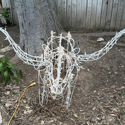 Metal Yard Decorations With Lights See Details LONGHORN (BEVO) And Deer