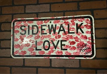 Original Pop Art Painting on Metal SIDEWALK LOVE