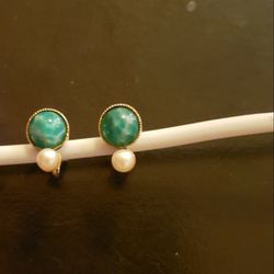 Women's Turquoise & White Earrings 