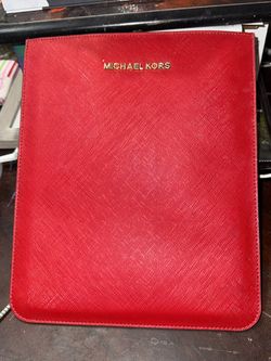 Michael Kors Red Saffiano Leather Tablet Sleeve