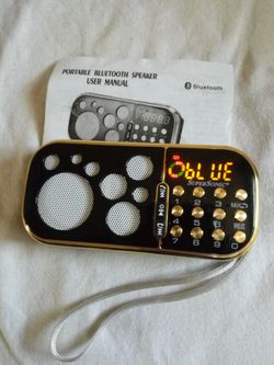 BLUETOOTH SPEAKER DIGITAL RADIO FM-AM PORTABLE USB & MICROSD PORT RECHARGEABLE