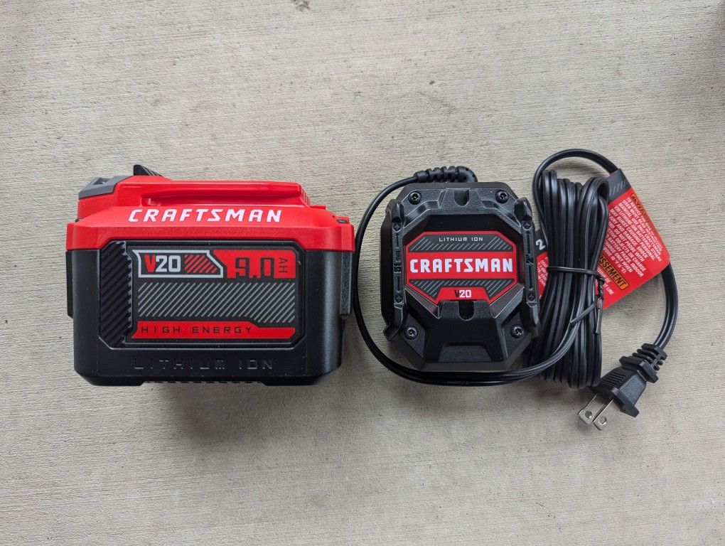 NEW* Craftsman 9.0 Ah 20v Battery + Charger