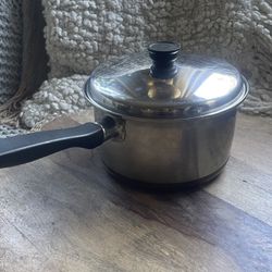 Vtg Sears Maid of Honor Copper Bottom Stainless Saucepan Pot Orig Lid 762-10