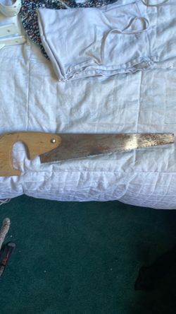Vintage Hand Saw with Wooden Handle