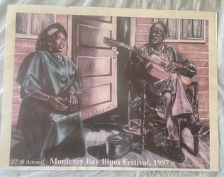 Vintage 1997 Monterey Bay Blues Festival Poster Eugene E White