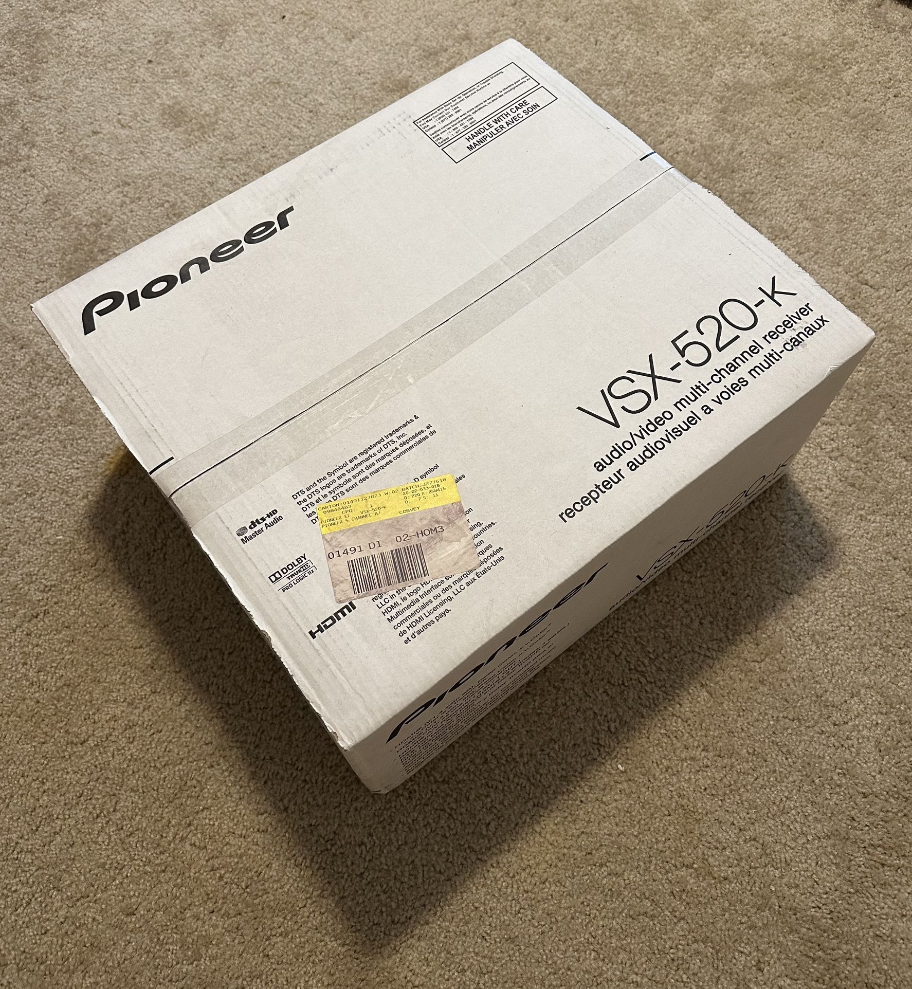 Brand New Pioneer VSX-520-K 5.1 Channel Home Theater Receiver – Sealed Box