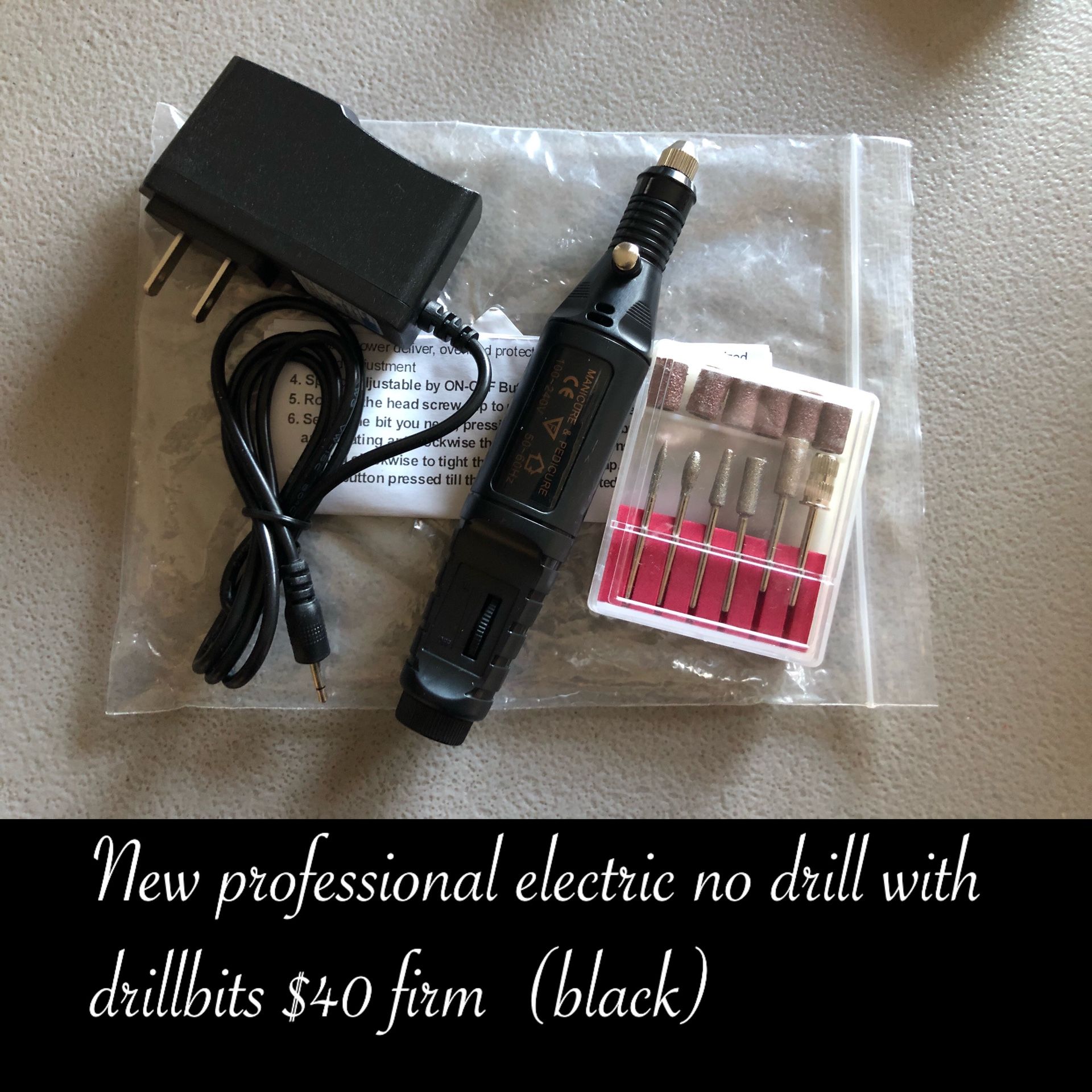 New professional electric nail drill with drill bids $40