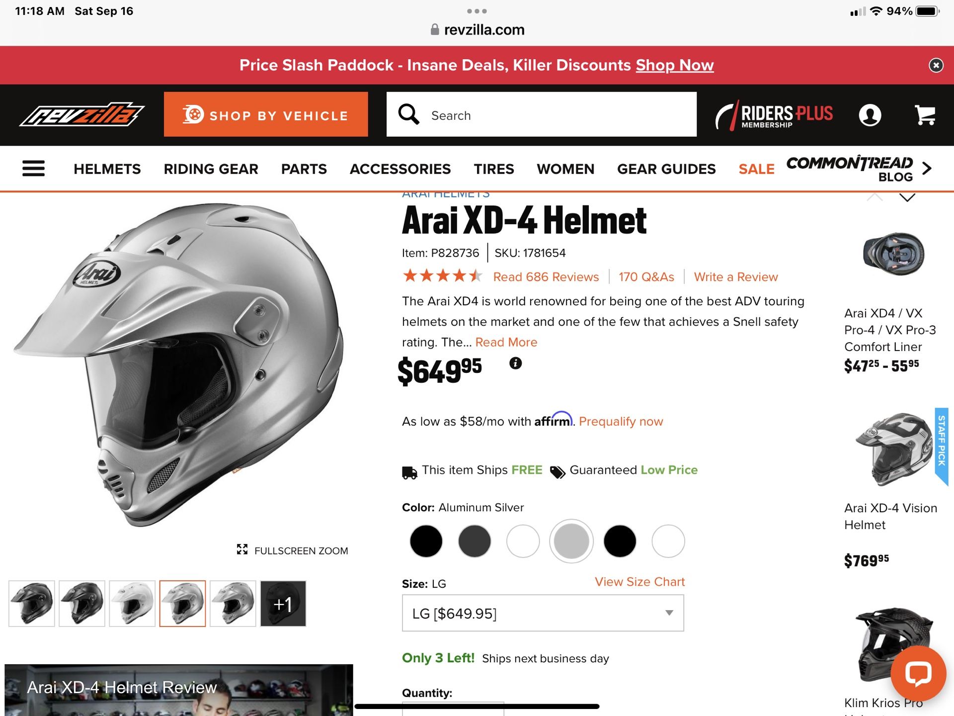 Motorcycle Helmet For Sale 