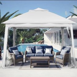 On Sale!! 11x11 ft Gazebo Tent with Mosquito Netting, Water Resistance. White Color