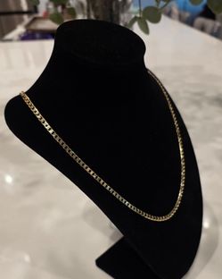 24" 4mm Polished Cuban Link Chain 14K Gold Over Brass – New