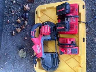 Milwaukee M18 Fuel Cordless Band Saw with Batteries and Chargers