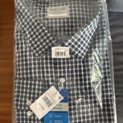 Haggar Tall Wrinkle Free Classic Fit Dress Shirt Size Neck 20 Sleeve 35/36