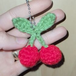 Cherry Keychain Crochet $5
