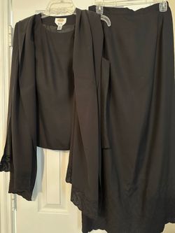 Talbots Maxi Formal Black 3 piece Pure Silk dress