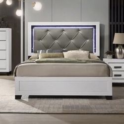 Queen Size Bed Frame With Led Lights 