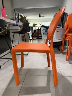 5 Orange Leather Dining Chair