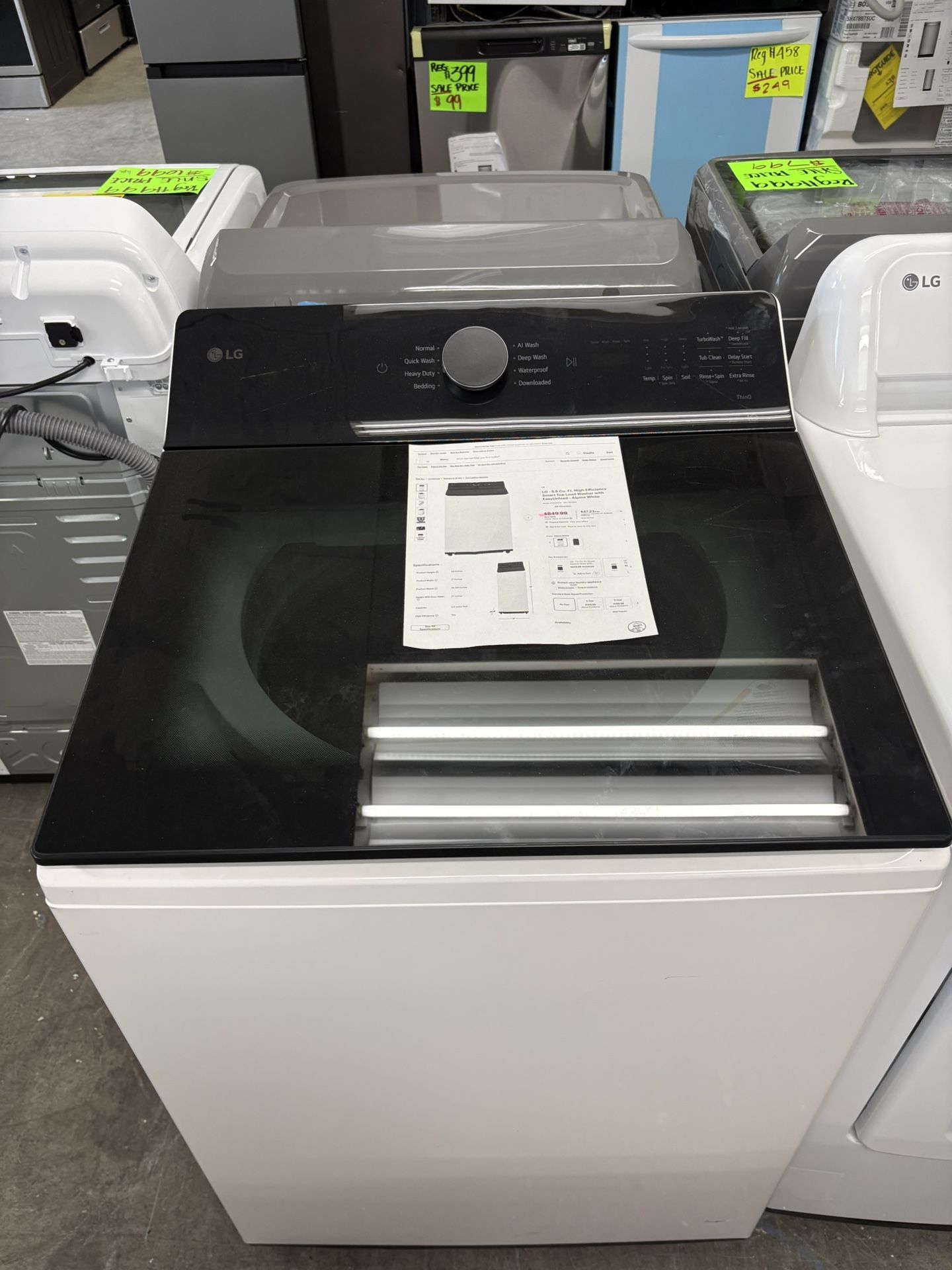 Lg Too Load Washer On Sale 